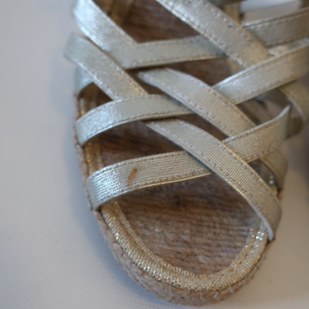 ANDRE ASSOUS STRAP ESPADRILLE WEDGE HEEL SANDAL 9* - Picture 5 of 10